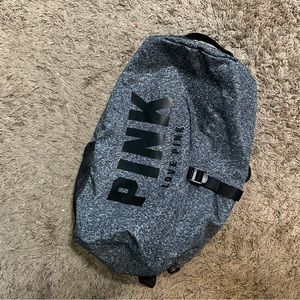 Pink duffel bag